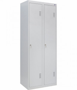 Шкафы: Шкаф одежный металлический на 2 ячейки, ширина ячейки 40см