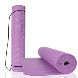 Йога: Коврик для йоги и фитнеса PowerPlay 4010 PVC Yoga Mat лавандовый 173 см