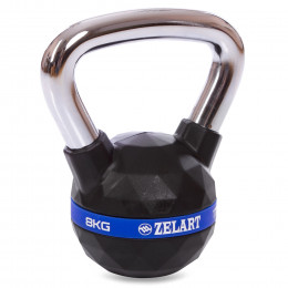 Гири: Гиря прогумованна з хромованою ручкою 8 кг Zelart FI-1973-8