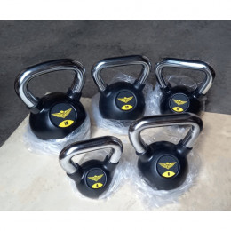 Гири: Гиря обрезиненная 8 кг Fitnessport ручка хром